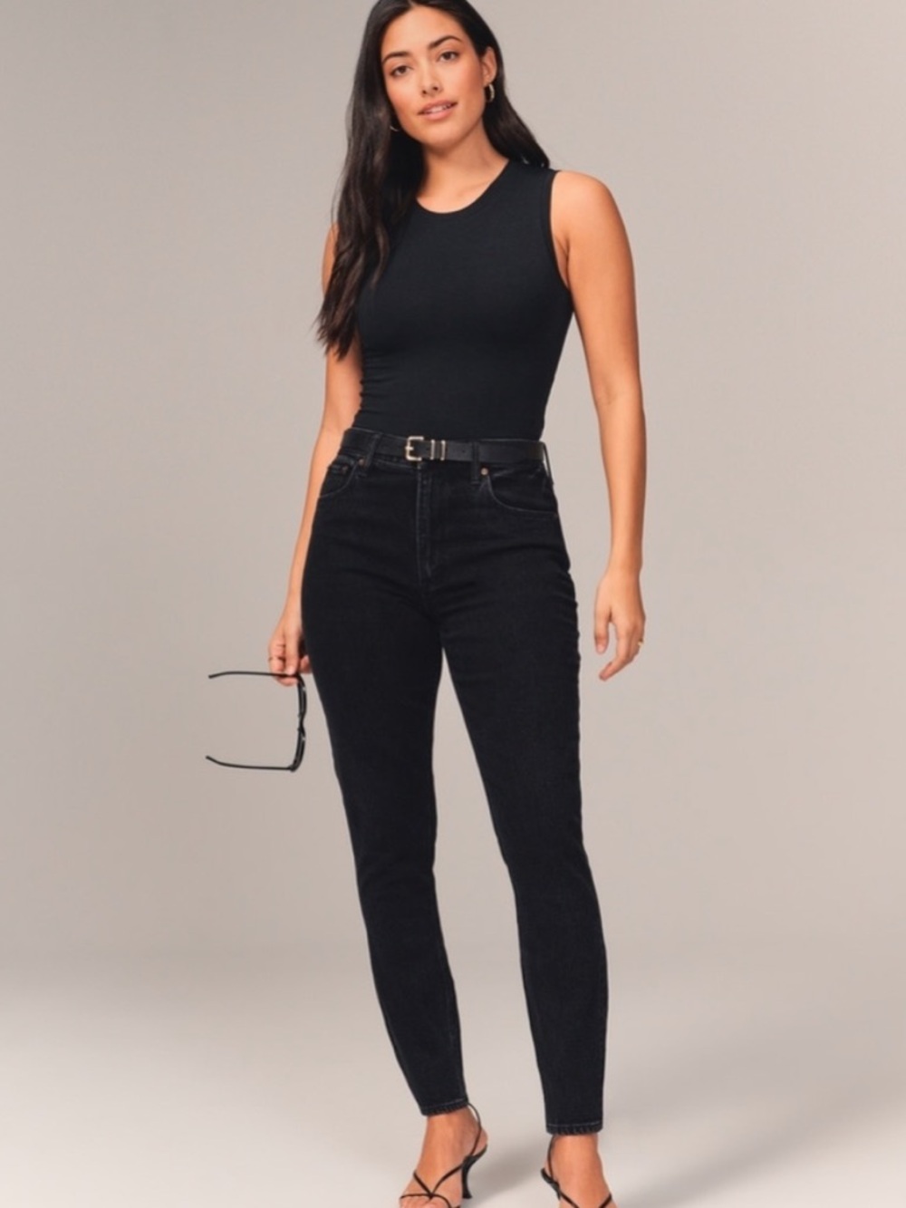 Abercrombie & Fitch Curve Love High Rise Black Skinny Jeans 27s